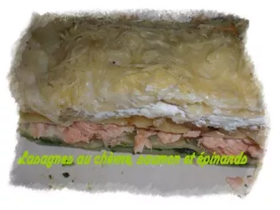 Recette Lasagnes au chevre, saumon et epinards