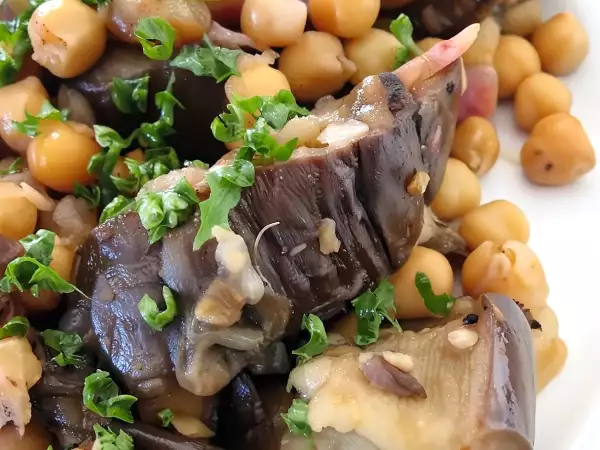 Recette Fricassée d'aubergines et pois chiches