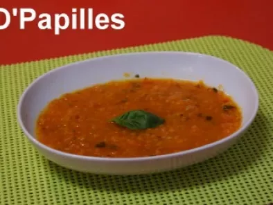 Recette Soupe aux carottes, tomates et basilic