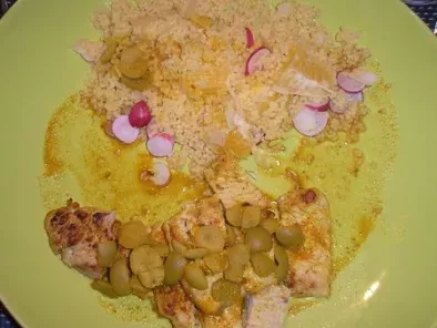 Recette Poulet grillé aux olives avec couscous aux agrumes
