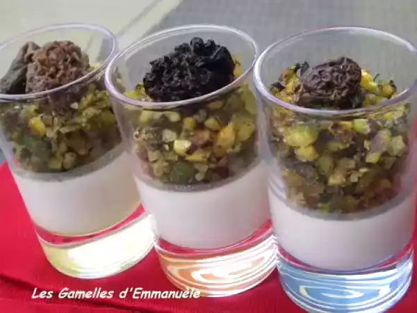 Recette Panna cotta au parmesan et morilles en pesto de pistaches