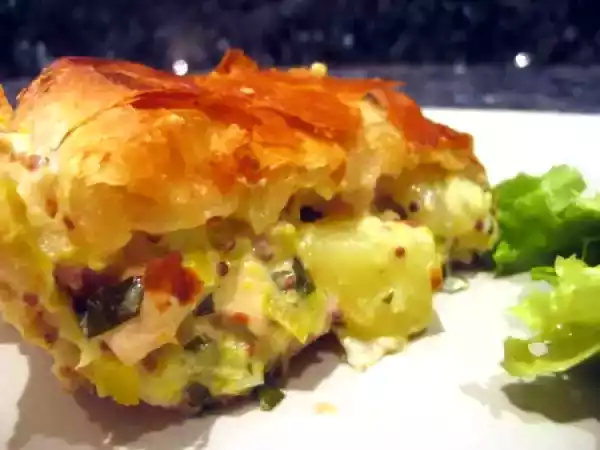 Recette Tourte poulet jambon et moutarde à l'ancienne