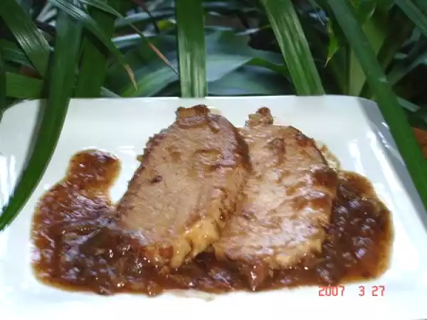 Recette Roti cotelette à la moutarde violette au moud de vin