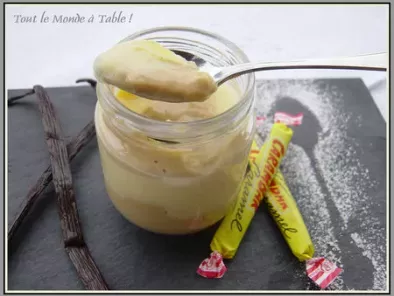 Recette Crème dessert expresse façon danette double saveur : vanille et carambar