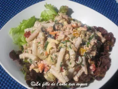 Recette Salade de pâtes au quinoa, au saumon et aux légumes