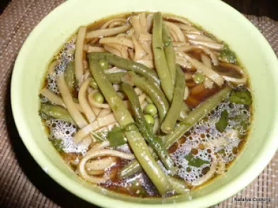 Recette Vegetable noodle soup / soupe aux nouilles de riz et aux légumes / ??????? ??? ? ??????