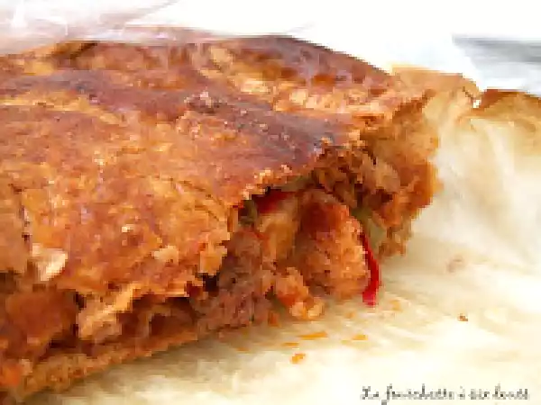 Recette Tourte aux poivrons tricolores et filet mignon de porc