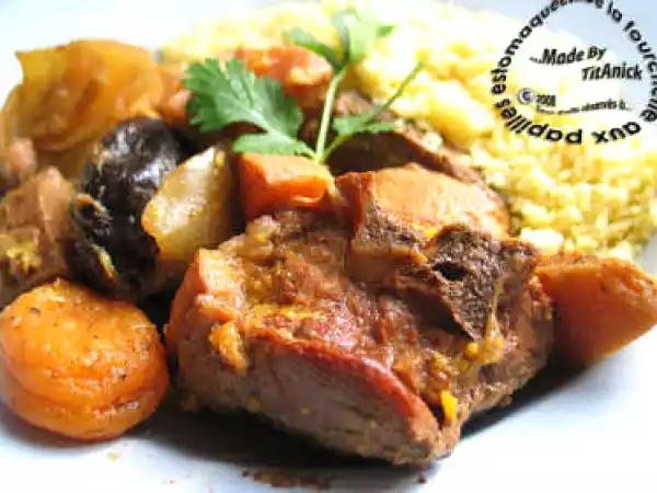 Recette Tajine d'agneau aux coings et aux fruits secs