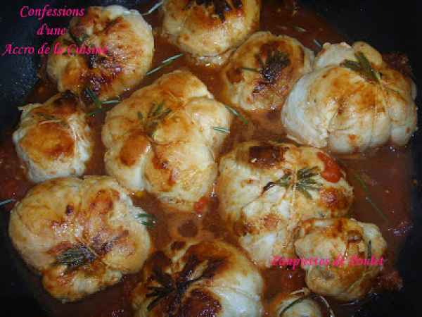 Recette de paupiette de poulet farcie au bleu de bresse