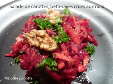 Recette Salade aux couleurs de l'automne carottes, betteraves crues, noix