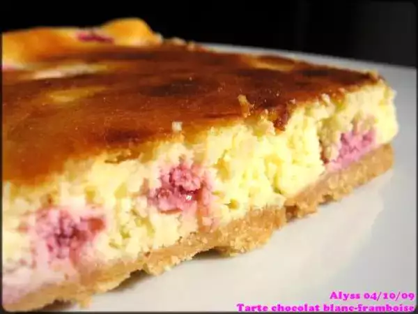Recette Tarte chocolat blanc-framboise