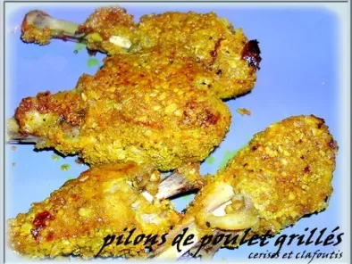 Recette Pilons de poulet grilles aux flocons d'avoines et amandes