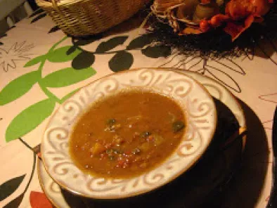 Recette Soupe de lentilles aux légumes et à la citrouille