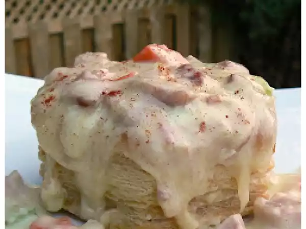 Recette Vol-au-vent au jambon et au fromage