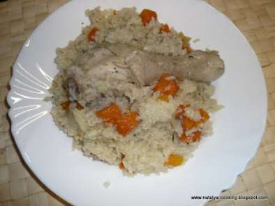 Recette Plov or chicken and rice pilaf from uzbekistan / plov ou pilaf au poulet et au ris