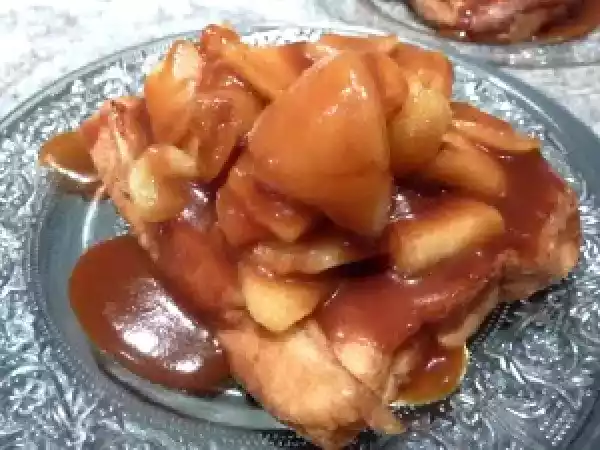 Recette Brioche perdue aux pommes et caramel au beurre salé