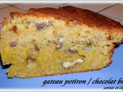 Recette Gateau potiron / chocolat blanc et noix
