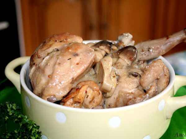 Lapin à la moutarde et aux champignons - Recette Ptitchef