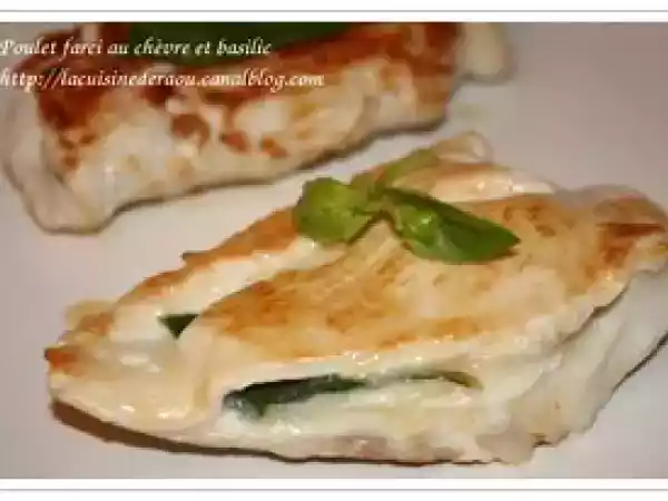 Recette Poulet farci au chèvre et au basilic
