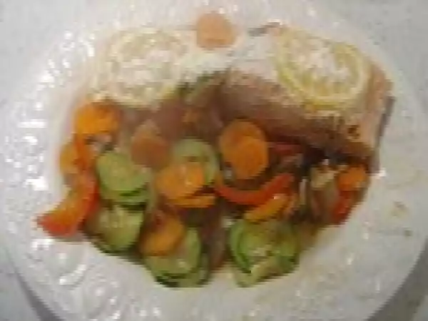 Recette Papillote de saumon aux petits légumes