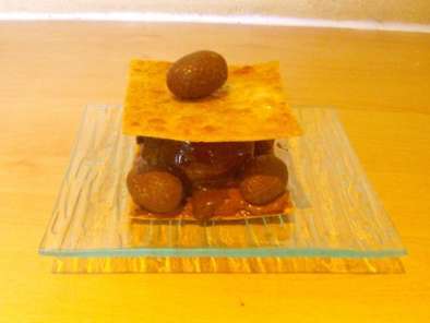 Recette Profiteroles à la mousse au chocolat sur lit de feuilletine à la vanille
