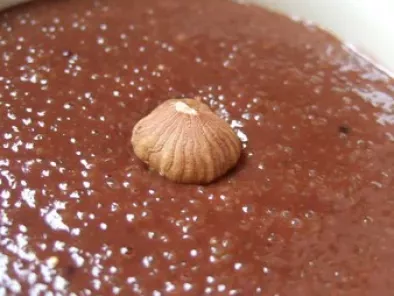 Recette Crème d'amaranthe au lait de coco, chocolat et noisettes