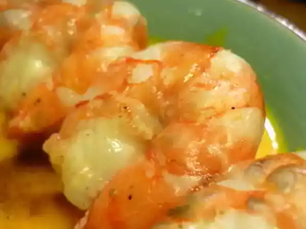 Recette Soupe de potiron au lait de coco et brochette de crevettes au gingembre