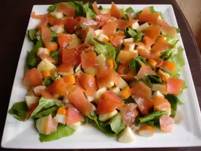 Recette Salade composée au saumon fumé.