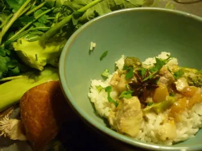 Recette Wok de poisson et légumes au curry vert et à la badiane