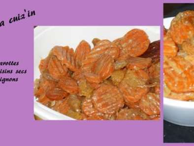 Recette Mitonnée de carottes aux raisins secs et oignons