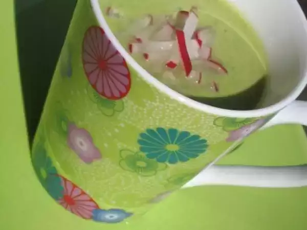 Recette Velouté froid d'asperges vertes et fanes de radis