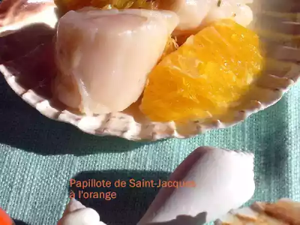 Recette Papillote de saint-jacques à l'orange