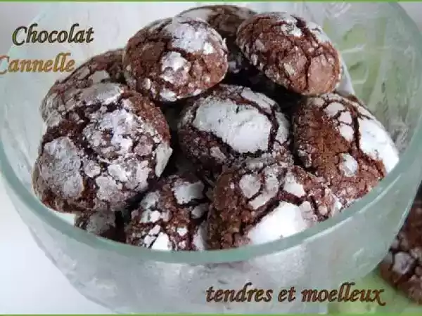 Recette Biscuits craquelés, tendres et moelleux, au chocolat et à la cannelle, sans gluten