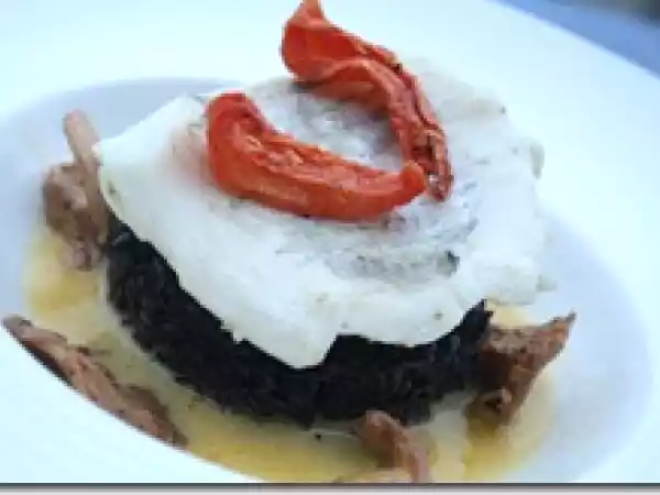 Recette Saint pierre poché et risotto venere au coulis de gambas