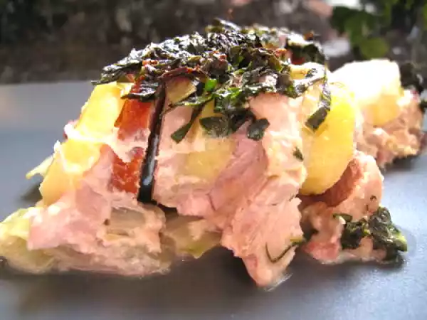 Recette Gratin franc-comtois de morteau, blettes et cancoillotte