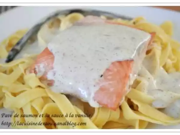 Recette Pavé de saumon et sa sauce à la vanille