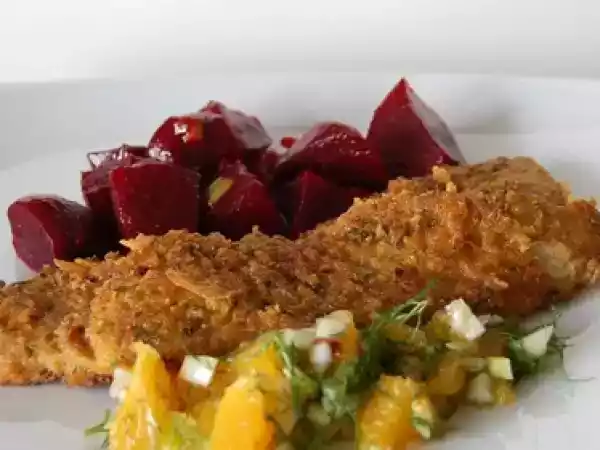 Recette Escalopes de porc, betteraves et salsa d'orange