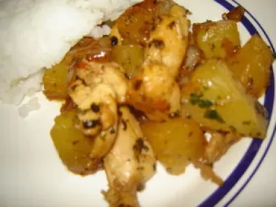 Recette Poulet à l'ananas et marinade miel, citron, sauce soja d'Audrey Cuisine