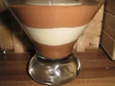 Recette Mousse bicolore au chocolat (au lait et blanc)