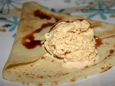 Recette Crêpe au lait d'amandes et sa glace (sans oeuf) au pain d'épices