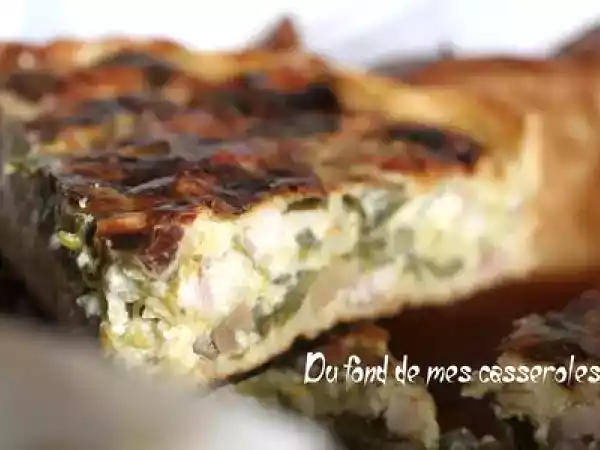 Recette Tarte aux poireaux et aux champignons