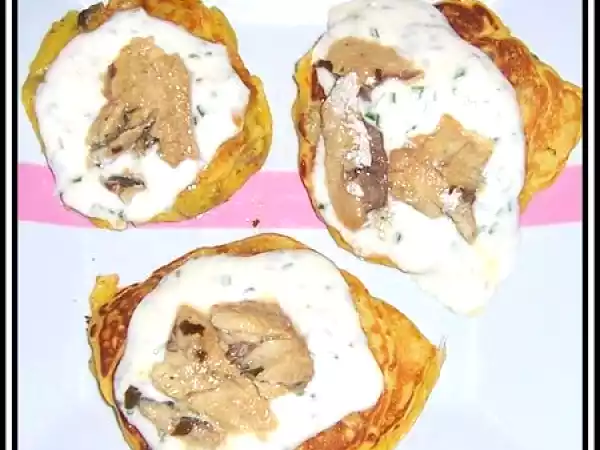 Recette Blinis au maïs et champignons de paris