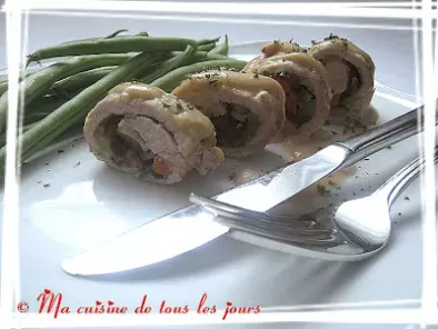 Recette Escalopes de porc farcies aux légumes, sauce au camembert