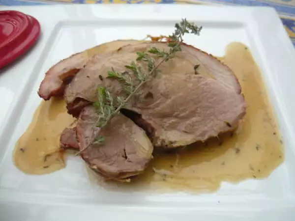Recette Rôti de porc au miel et gratin de topinambours