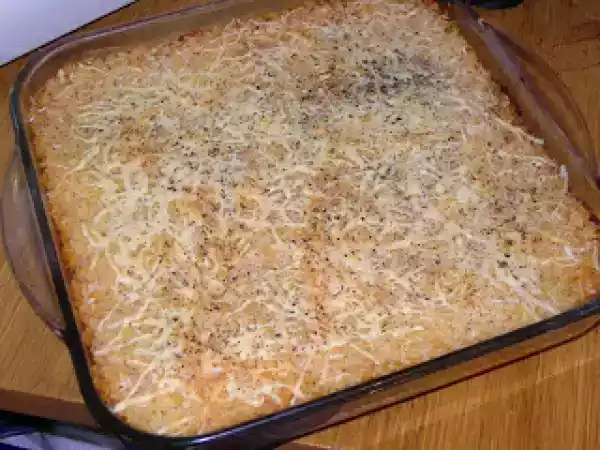 Recette Gratin de riz sur crème de brocolis