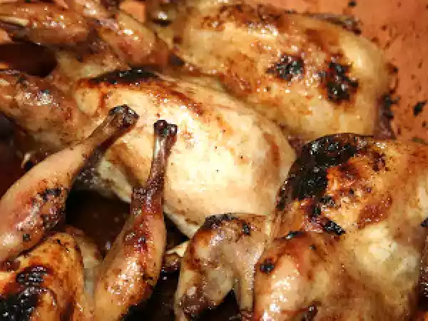 Recette Cailles roties au sirop d'erable et au gingembre