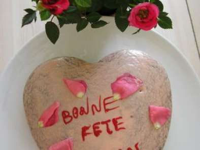 Recette Gâteau coeur à la rose pour la fête des Maman