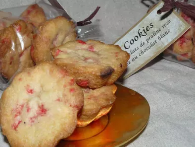 Recette Cookies moelleux pralines roses et chocolat blanc