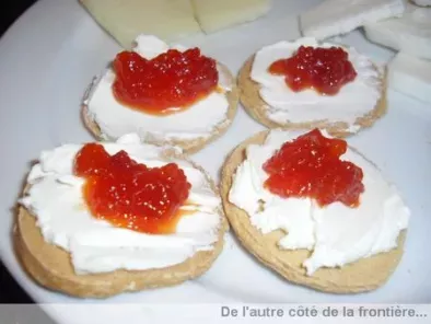 Recette Toasts fromage frais-poivrons confits