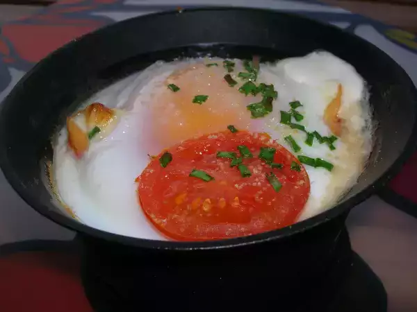 Recette Oeufs en cocotte, serrano champignons